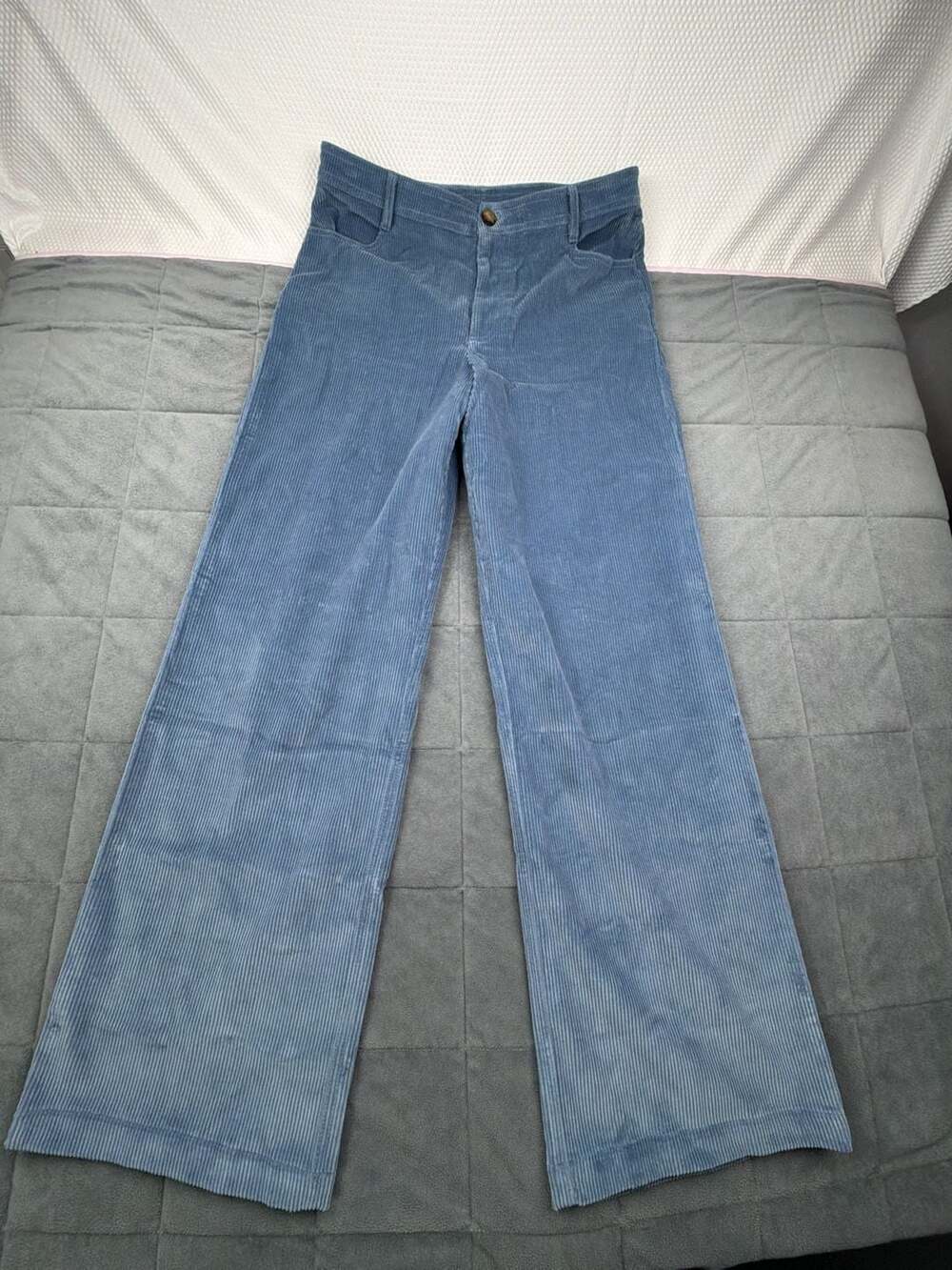 Sézane The 70's Trousers in Blue Corduroy